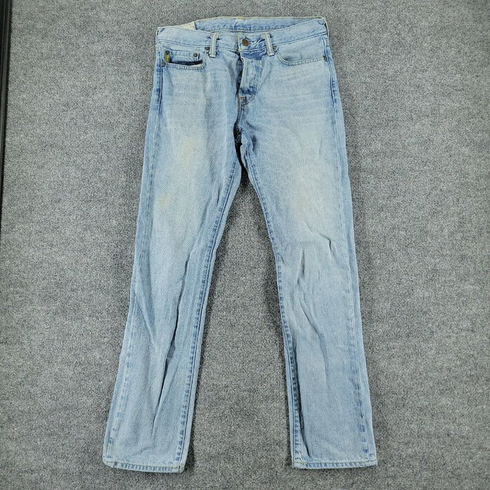 Abercrombie Jeans Men's 31 Blue Slim Straight Denim Medium Wash Button Fly 33x31